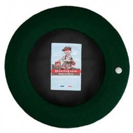 Béret Enfant Petit Basque Vert Botanique - Héritage par Laulhère