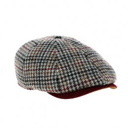 8-sided houndstooth cap - Marone