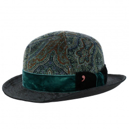 Grey Velvet Wool Bowler Hat - Alfonso d'Este