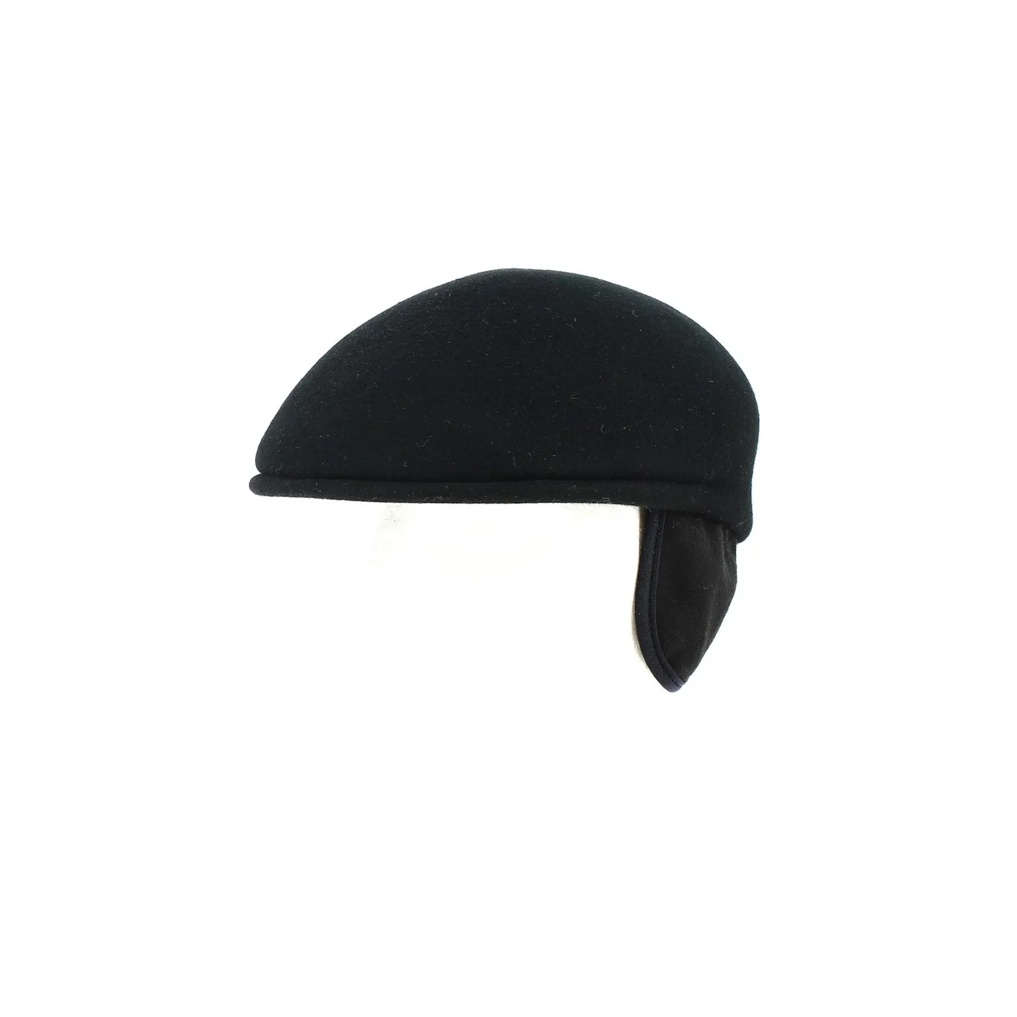 Black woolen cap with earflaps - Traclet