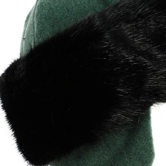 Chamonix Fur Beanie - Forest Green