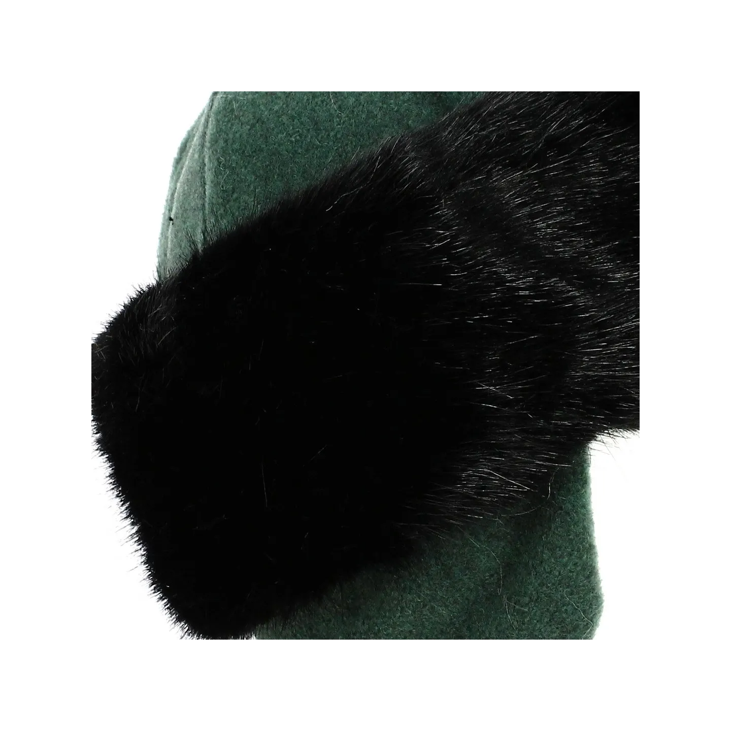 Toque Chamonix Fourrure - Vert sapin made in france - Chapellerie Traclet Reference : 5829 | Chapellerie Traclet