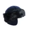Toque Chamonix Fausse Fourrure Marine- Traclet