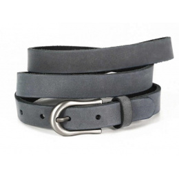 Gray leather belt - Traclet