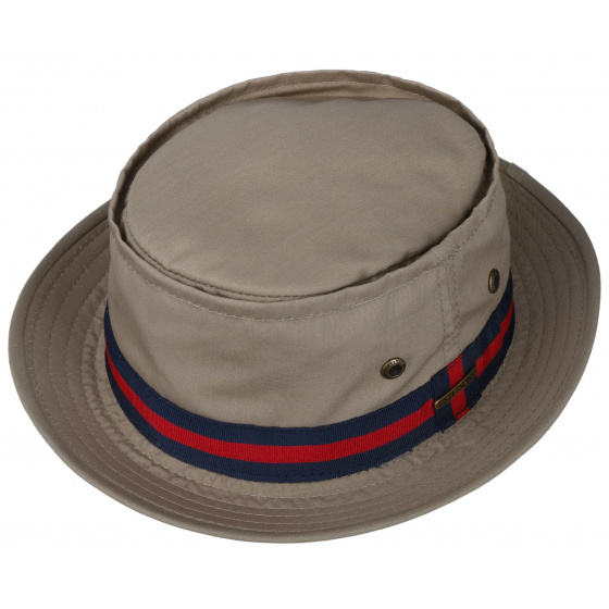 Chapeau Porkpie Coton Taupe - Stetson Chapeau Porkpie Coton Taupe - Stetson