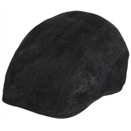Manatee Leather Flat Cap Black - Traclet