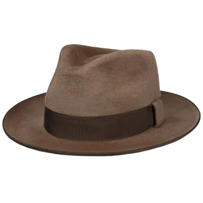 Chapeau Fédora Collins Feutre Poils Marron - Stetson  Reference : 19408| Chapellerie Traclet