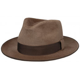 Collins Brown Fur Felt Fedora Hat - Stetson
