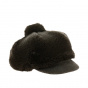brown fur newsboy cap