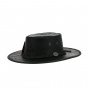 Squashy Black Kangaroo Leather Hat - Barmah