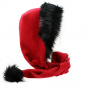 Shae Fleece & Faux Fur Scarf / Hood Red