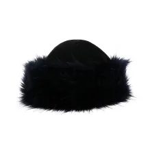 Toque Ivanova Cuir & Fausse Fourrure Bleu - Traclet