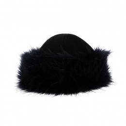 Ivanova Leather & Faux Fur Blue Toque - Traclet