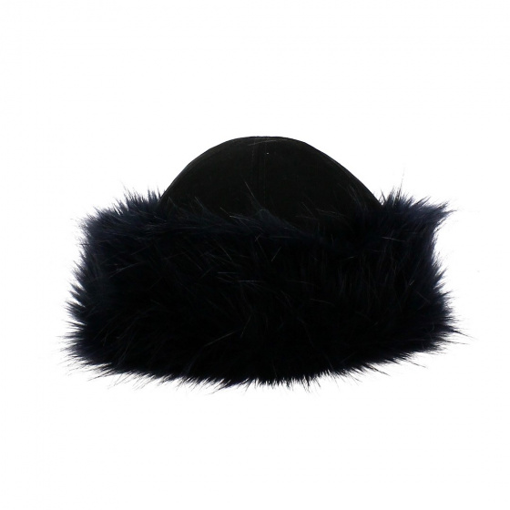 Ivanova Leather & Faux Fur Blue Toque - Traclet