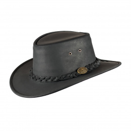 Black Leather Bushman Hat Scippis