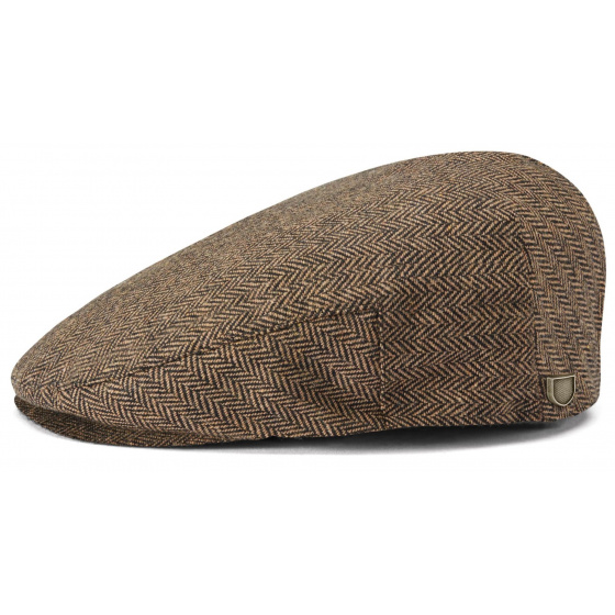 Hooligan Cap Brown Khaki Herringbone - Brixton