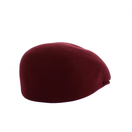 Burgundy Domed Ascot Wool Cap - Traclet
