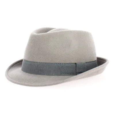 Chapeau trilby gris claire