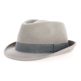 Light grey trilby hat