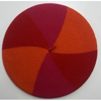 Béret Trio Rouge Orange & Fuchsia - Le Béret Français