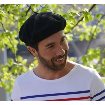 Classic Organic Cotton Beret Black - Le Béret Français Reference: 19434| Chapellerie Traclet