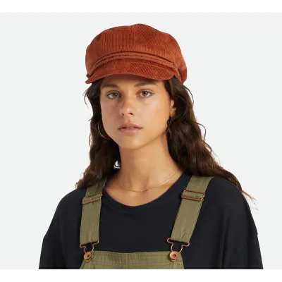 Fiddler Velvet Sailor Cap in Terracotta - Brixton ref 19446 TRACLET hat shop