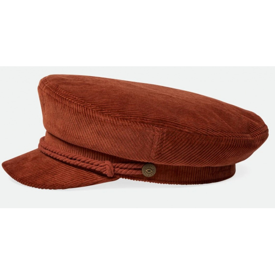 Fiddler Velvet Sailor Cap in Terracotta - Brixton