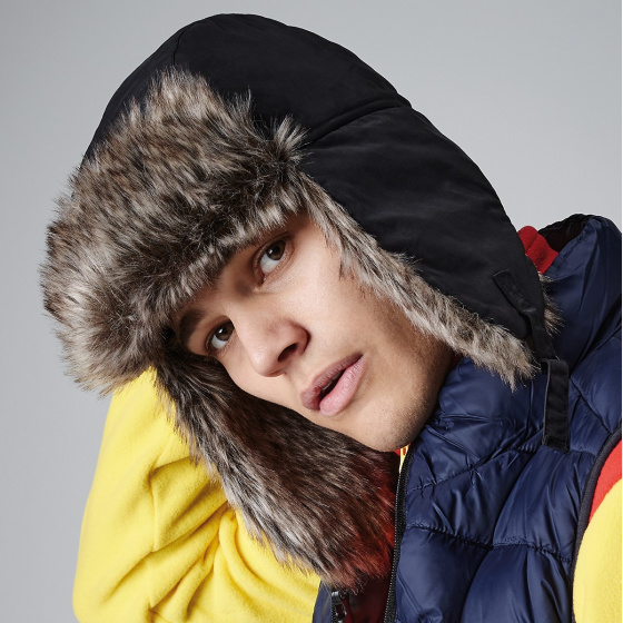 Black Faux Fur Trapper Hat - Traclet