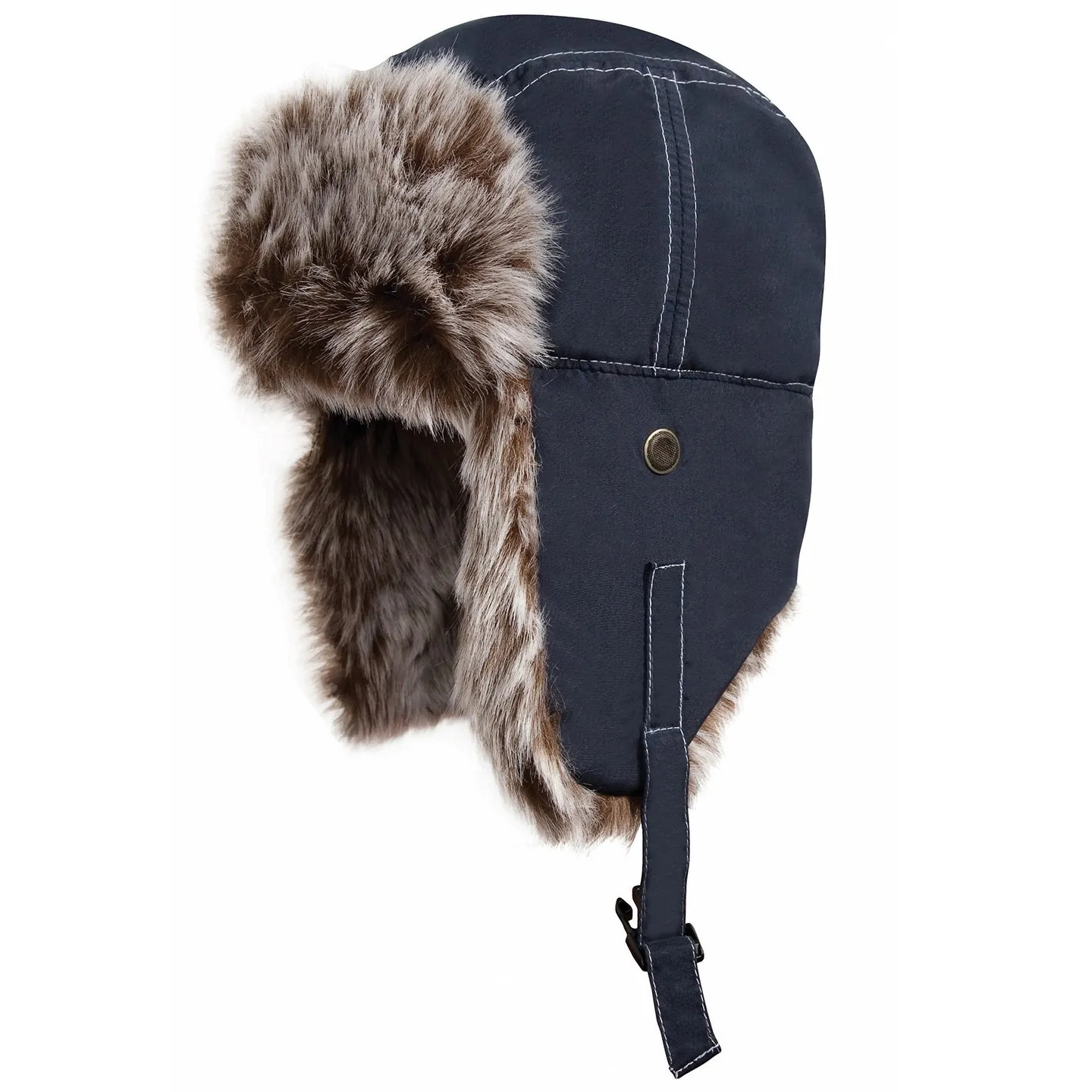 Chapka Sherpa Fausse Fourrure Noir - Traclet Reference : 19452| Chapellerie Traclet