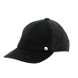 Black leather and fabric American cap - Flechet