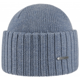 Short Beanie with Cuff Northport Light Blue Wool - Stetson