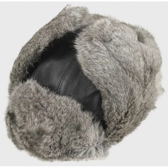 Harbor Leather & Fur Ushanka Black & Gray Harbor Leather & Fur Ushanka Black & Gray