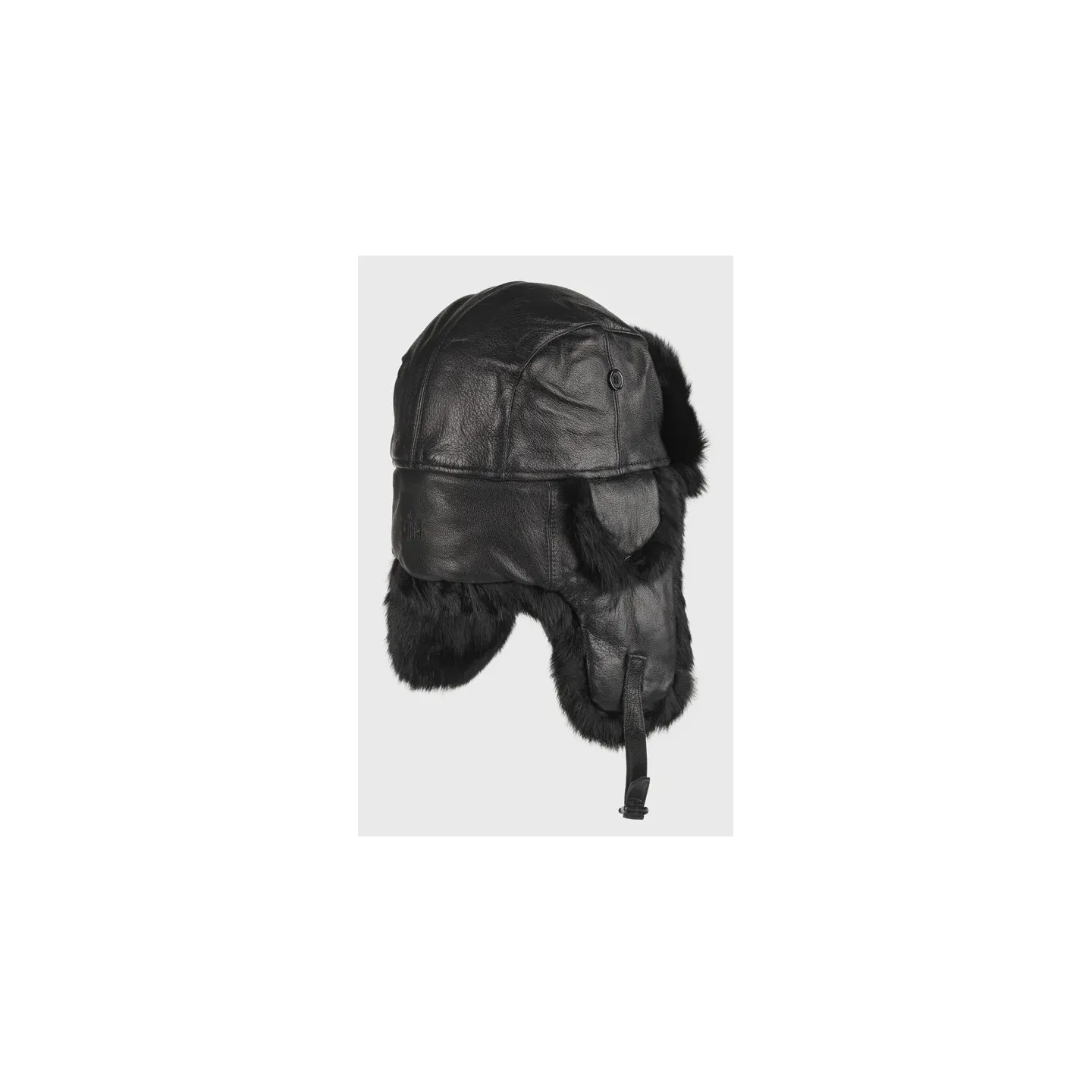 Chapka Harbor Cuir Noir & Fourrure Noir Reference : 19459| Chapellerie Traclet