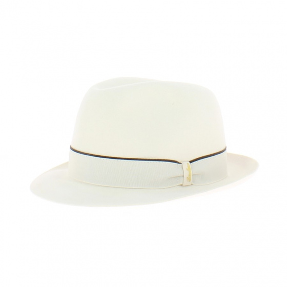 Trilby felt hat with white Borsalino hair