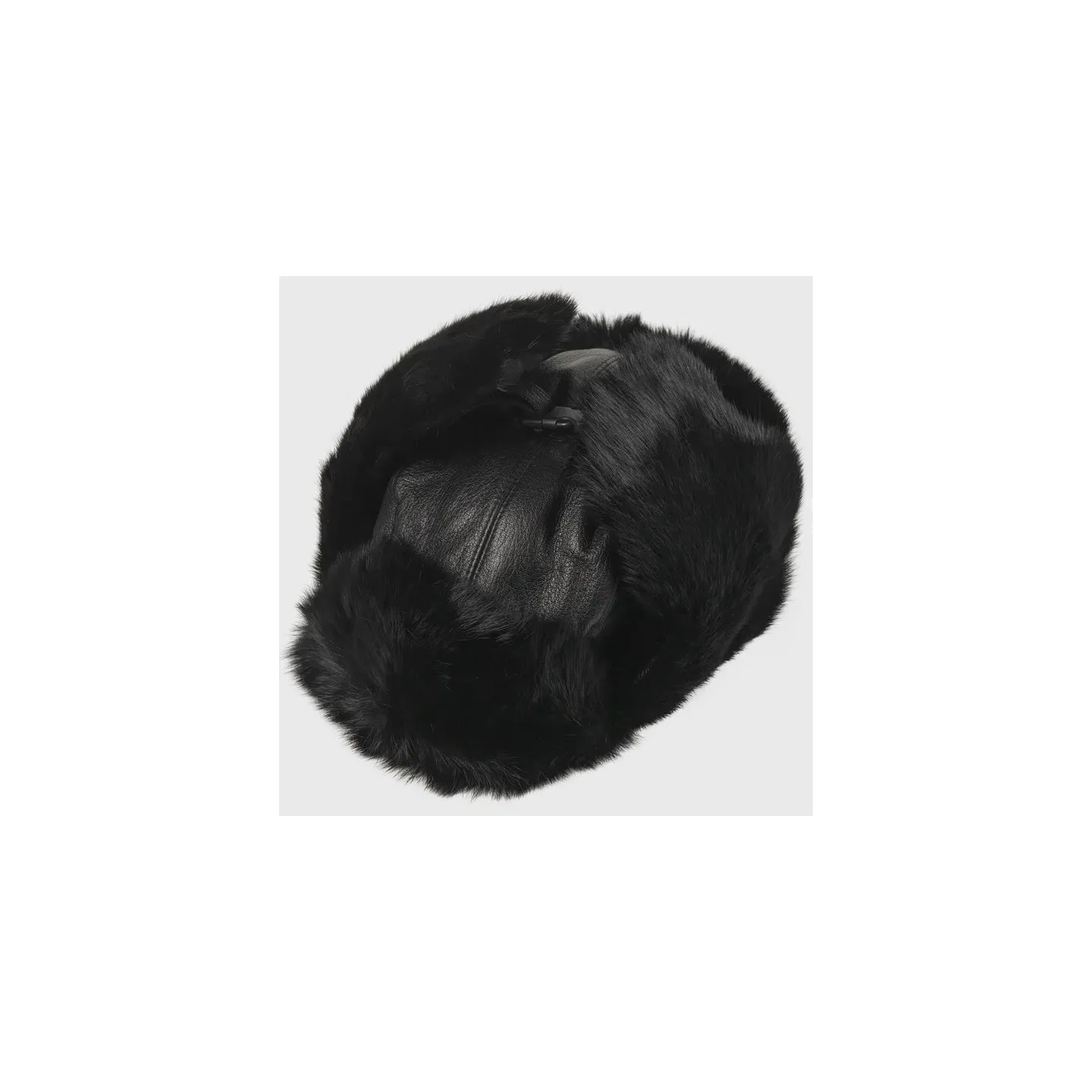 Chapka Harbor Cuir Noir & Fourrure Noir Reference : 19459| Chapellerie Traclet