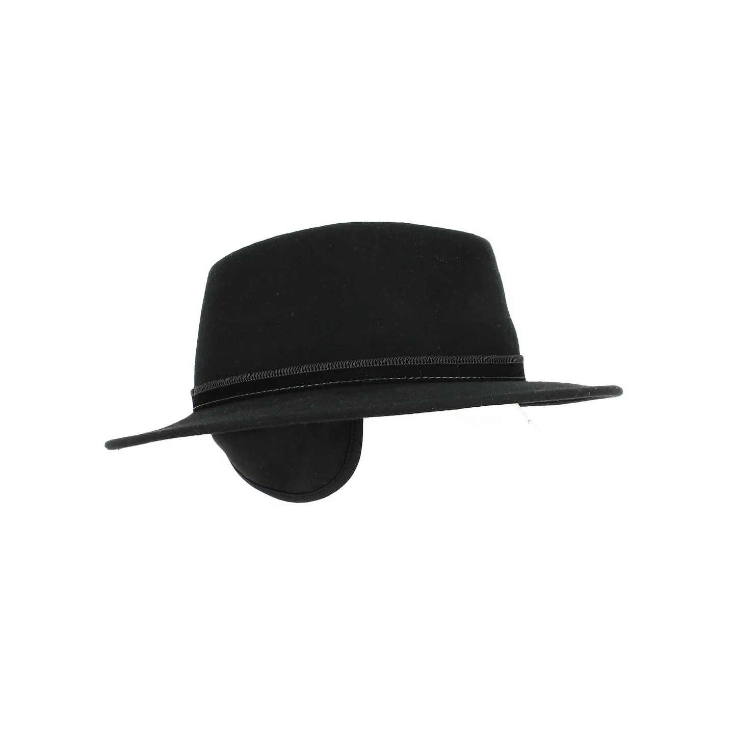 Chapeau Traveller Paris Cache-Oreilles Feutre Laine Noir - Fléchet Reference : 7637 | Chapellerie Traclet