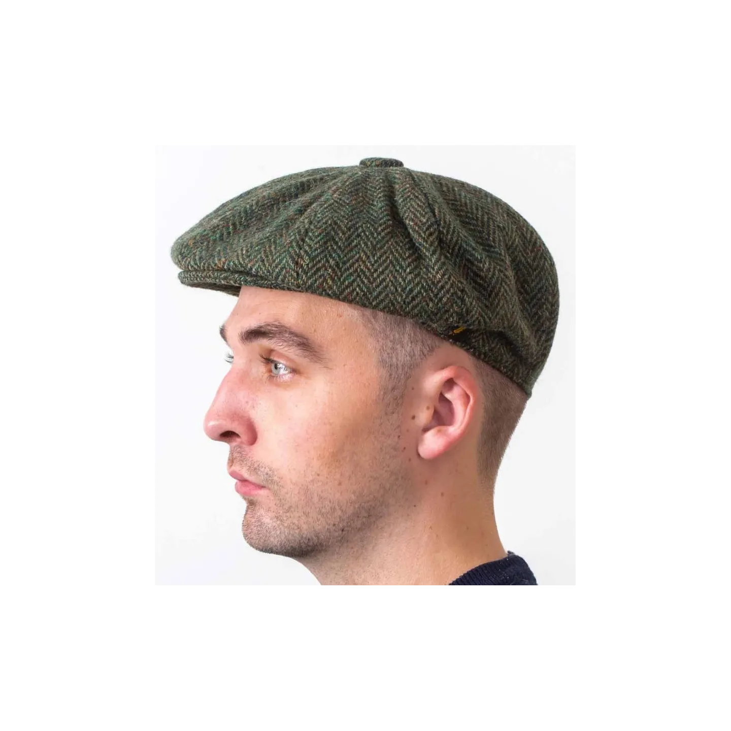 Casquette Irlandaise Gatsby Barco Laine Chevron Olive - Hatman réf 19471 chapellerie traclet