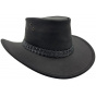 Australian Leather Hat Wallaroo Oil Black - Jacaru