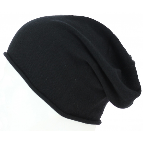 Black Cotton Beanie - Kopka