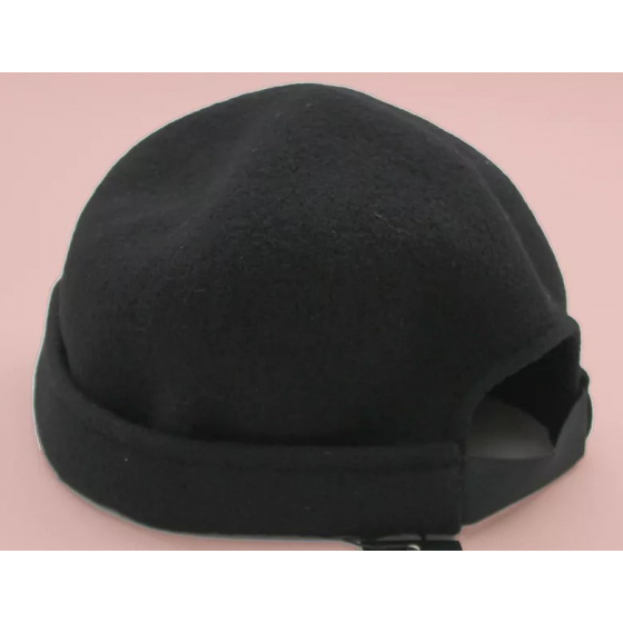 Black Merino Wool Docker Beanie - Kopka