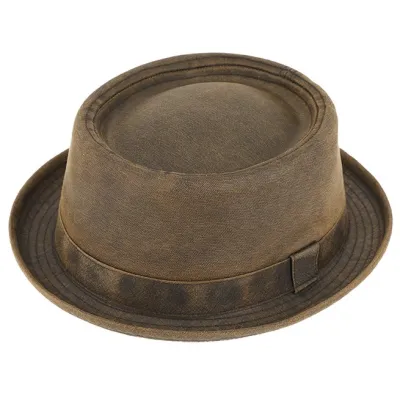Chapeau Porkpie Bari Coton Marron - Traclet