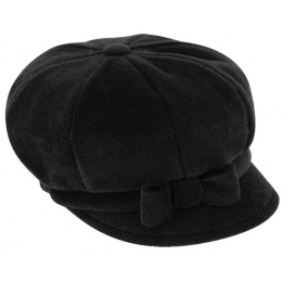 Black Polar Fleece Newsboy Cap Armel - Traclet