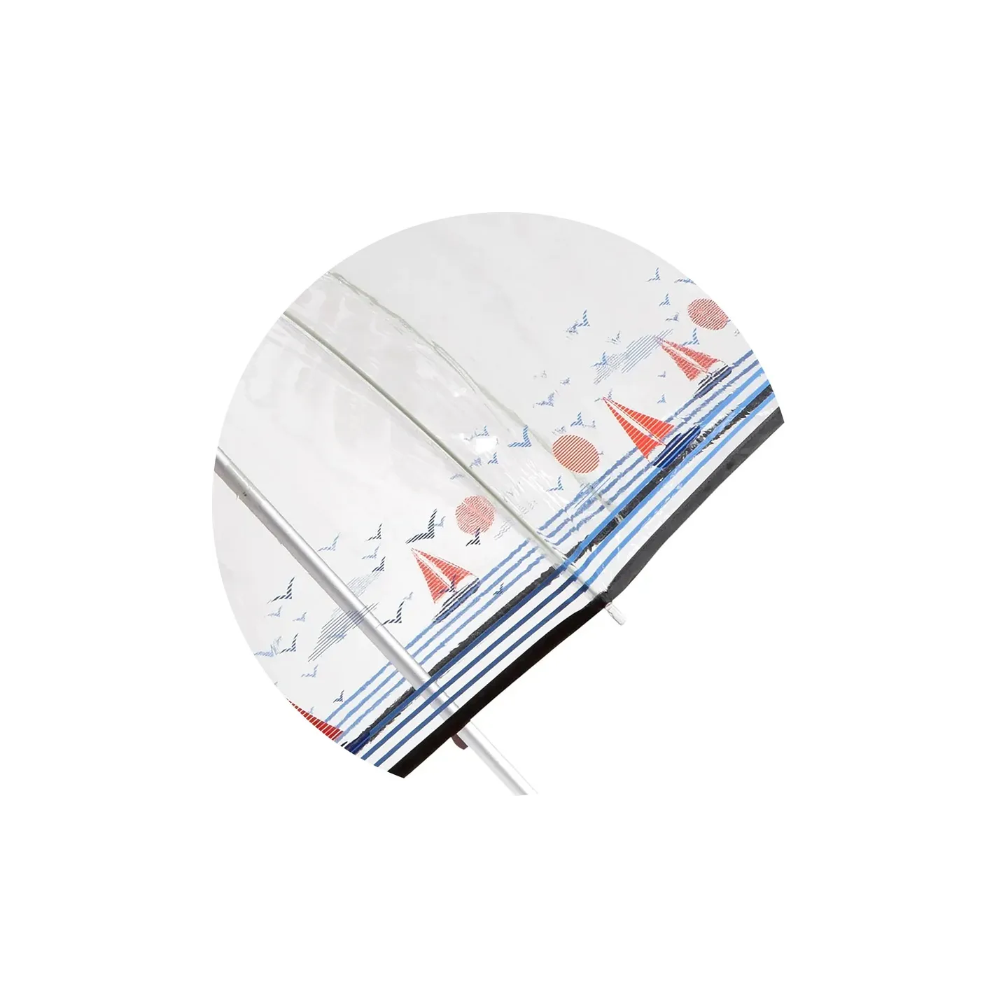 Transparent Bell Umbrella with Sailboat Pattern - Isotoner Reference: 19506| Traclet Hat Shop