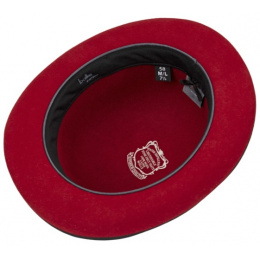 Foldable Marius Bowler Hat Red Felt - Traclet