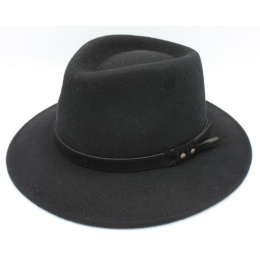 Fedora Aldo Black Wool Felt Hat - Traclet