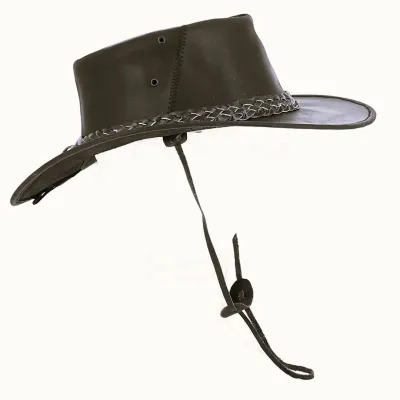Bandjo Brown Leather Traveller Hat - Aussie Apparel Reference: 19551| Traclet Hatters
