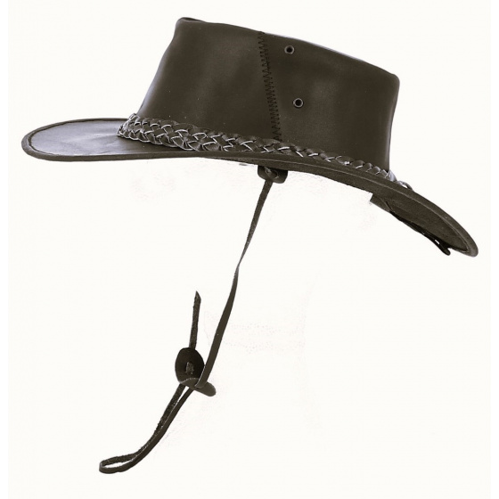 Chapeau Traveller Bandjo Cuir Marron - Aussie Apparel