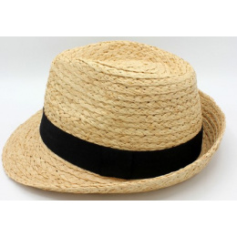 Natural Straw Nonza Trilby Hat - Traclet