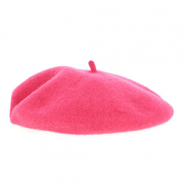 Classic Candy Pink Wool Beret - Traclet