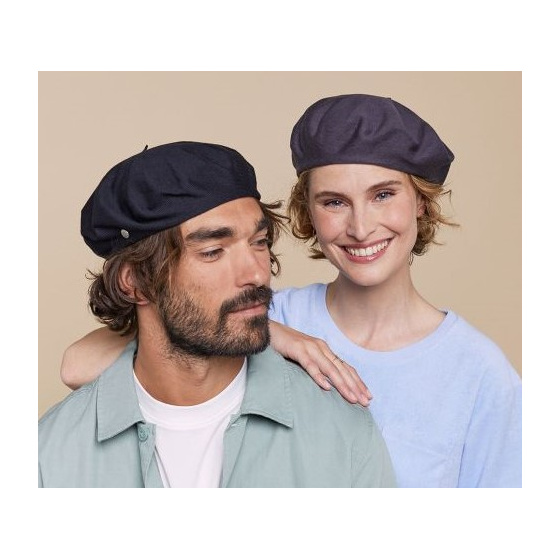 Authentic Summer Cotton Beret Black - Heritage by Laulhère